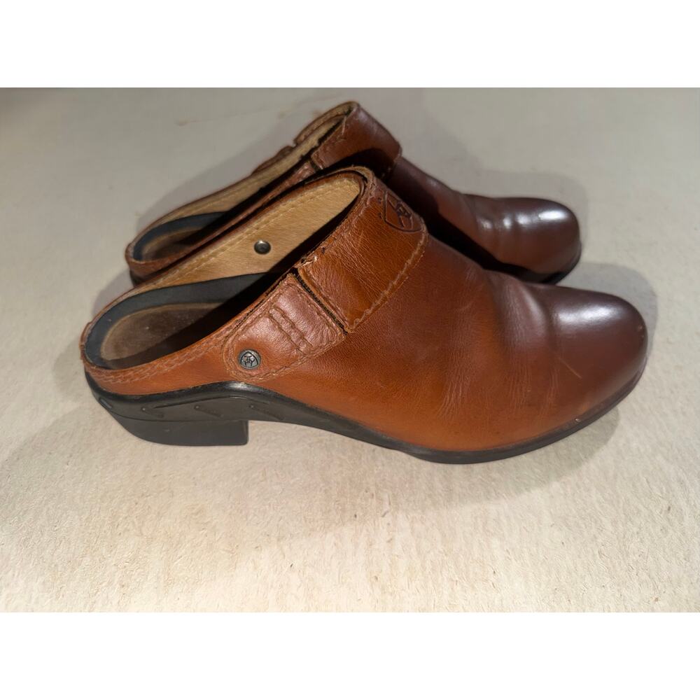 Ariat women’s brown leather mules shoes - Picture 5 of 16